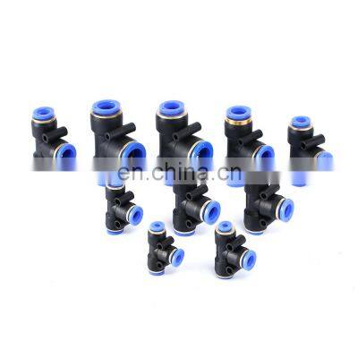 SNS SPEND Series pneumatic one touch different diameter 3 way reducing tee type plastic quick fitting air tube connector reducer