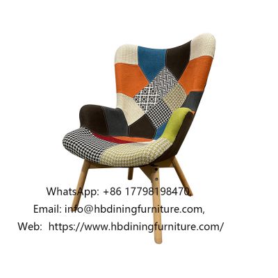 patchwork fabric lounge chair