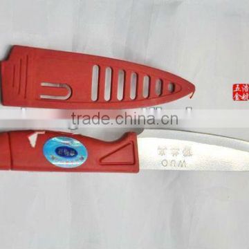 18/10 stainless steel red knife with sheath