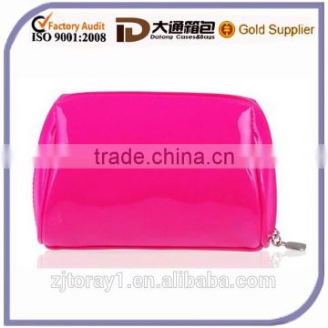 Rose Red Fashion PVC Zipper Cosmetic Pouch Make Up Bag for Lady