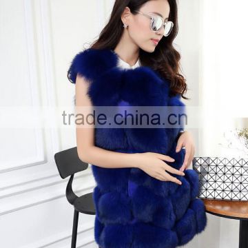 New product sleeveless pretty women real fox fur vest