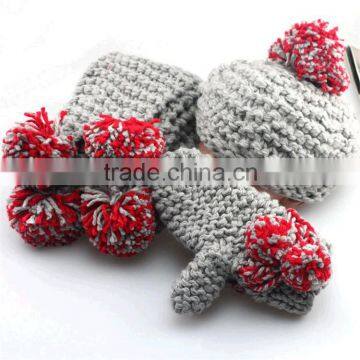 new fashion cute winter girl hat knitting set