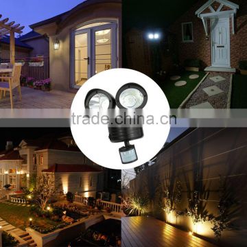 new 22LEDs PIR Motion Sensor Light LED Solar Powered Lamp Rotatable Double Dural Heads Security Wall Lamp for Outdoor Garden