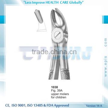 Extraction Forceps, upper molars for children, Fig 39A, Periodontal Oral Surgery
