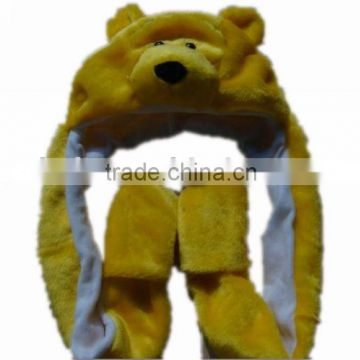 yellow bear stuffed hat