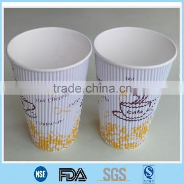 corrugated double wall ripple paper cup with handle