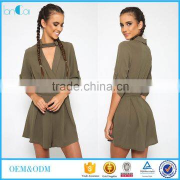 2016 formal adult short sleeve sexy women loose casual summer playsuits