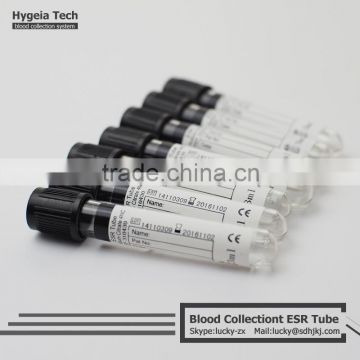 Disposable vacuum blood sampling ESR black tube