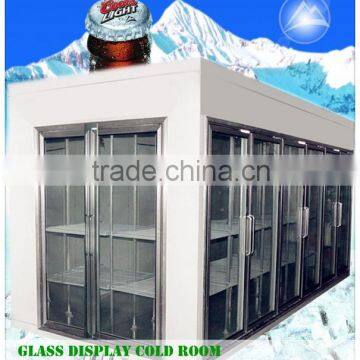 polyurethane insulation glass door cold storage
