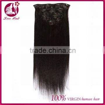 Best quality Wholesale brazilian human hair top quality full head cheap clip in hair extensions