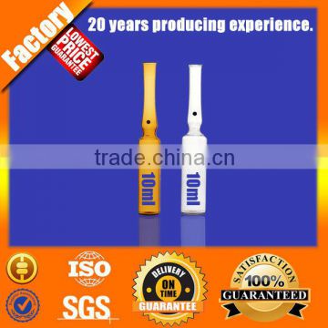 10ml glass ampoule,type B Pharmaceutical glass ampoule clear and amber color YBB standard