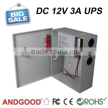 switch mode adjustable dc 12v 3a power supply with battery