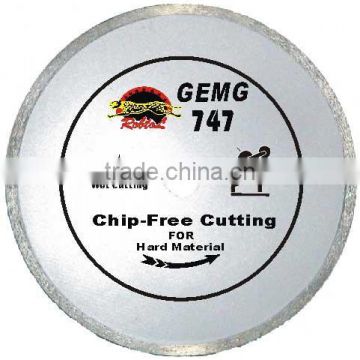 Continuous rim diamond blade for chip-free cutting hard material----GEMG