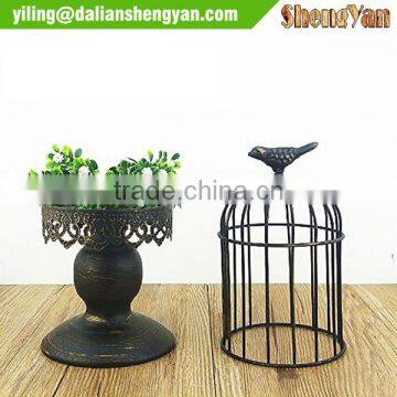 DIY personalized metal bird cage shaped candleholder