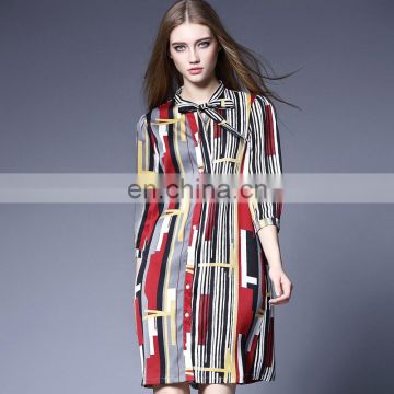Button down high quality Straight stripe dress for spring