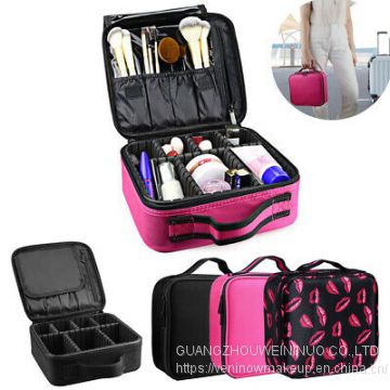 Makeup  Bag Case Organizer Portable Artist Storage Bag with Adjustable Dividers for Cosmetics Brushes Toiletry Jewely