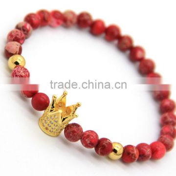 HTB084 Hottest design wholesale handmade gold plated bracelets Lion crown bracelet