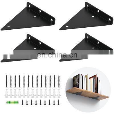 Heavy Duty Shelf Bracket Iron Farmhouse Metal Wall Decoration Floating Corner Brace Hidden Shelf Support Bracket For DIY