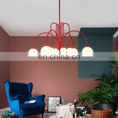 Nordic LED Pendant Light Creative Bedroom Ceiling Chandelier Fashion Shape Design Lamp for Living Room Dinner Room