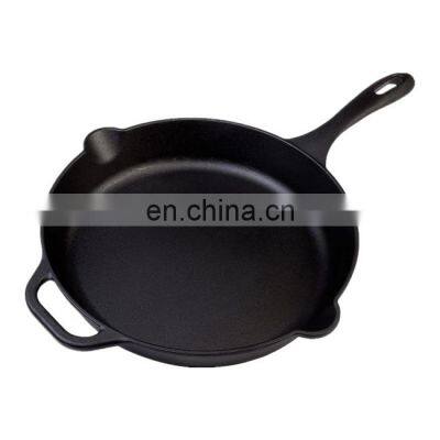 Enamel 10 Inch Fry Pan CNC Machined Pre-seasoned Cast Iron Skillet Pan