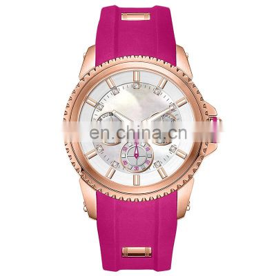 new designer watch silicone wristwatch 3eyes decoration quartz watch fashion steel ladies wrist watch