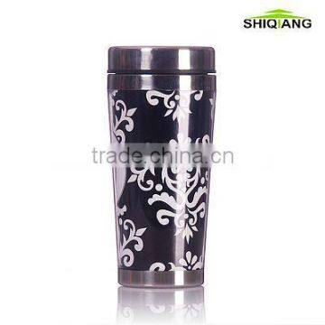 450ml double wall stainless steel travel mug with full color paper inserted BL-5037
