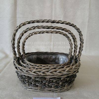 High Quality Willow Wood Flower Basket Storage Basket