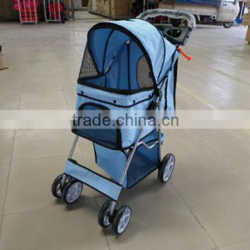 blue dot 4 wheels pet stroller/pet trolley
