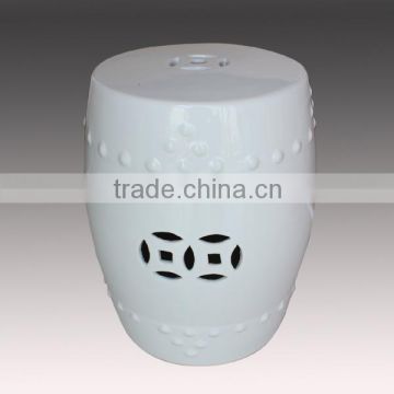 Lovely hand painted high white color furniture stool ceramic