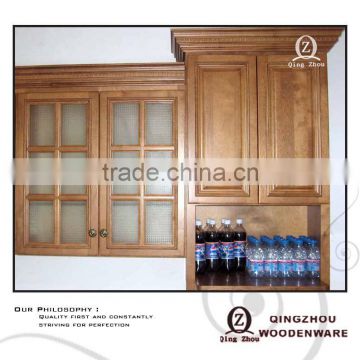 solid wood wall glass cabinet