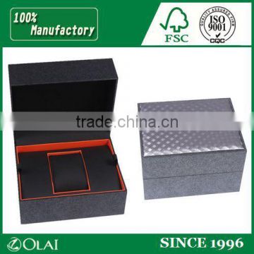 Single Frosted Orange Leather Watch Box