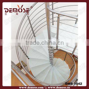 metal used stainless steel frame glass stairs with glass railing