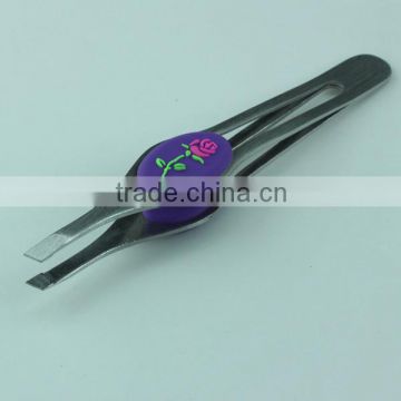 Natural Home Beauty Tweezers With Perfect Silicone Insert