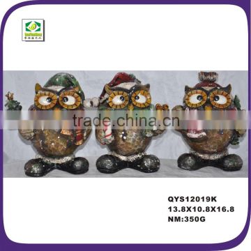 Resin Newest retro christmas owl for indoor &outdoor decoration