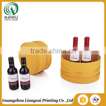 Wholesale small round recycled cardboard cylinder wine gift box for wine bottle gift box packaging