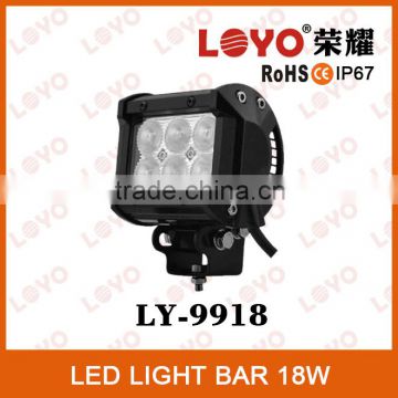 china supplier 9-32V 18W LED theoretical Lumens Output 1800LM off road truck led light bar