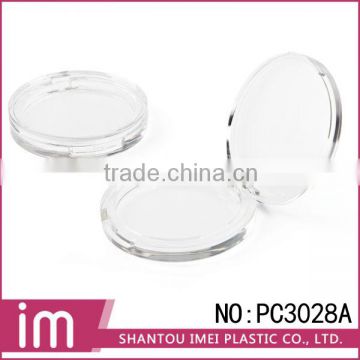 Round transparent plastic makeup case powder blush containers
