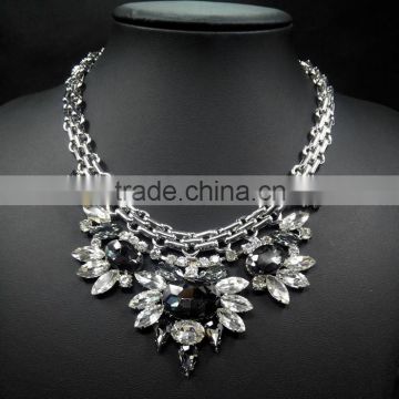 new design crystal flower necklace women necklace 2014 fashion jewelry new design