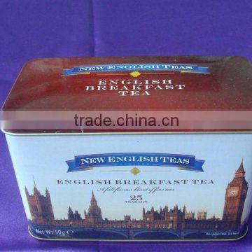 rectangle tea tin box