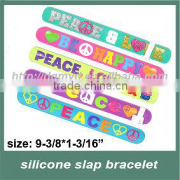 hot sell!!! cheap silicone reflective slap bracelet