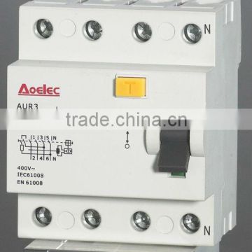 AUR3 with high breaking capacity 4P 100A Residual Current Circuit Breaker