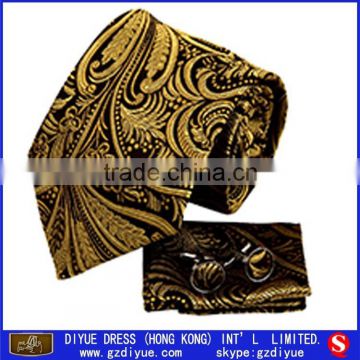 Custom Silk Woven Necktie Designer Brand Name Necktie with Hankercheif