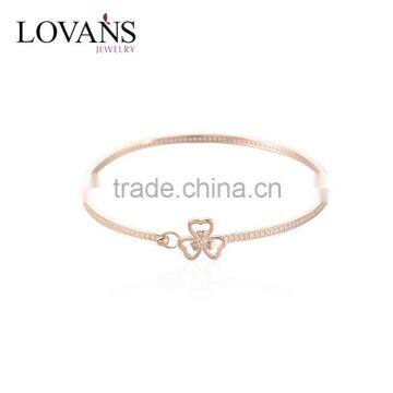 New Gold Bracelet Designs Clover Bangle Rose Gold Plating PB001A-17