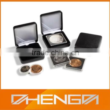 2014 New Products Hotsale Customized China Factory Coin Plastic Box Leather Cover Packaging(ZDP14-C003)