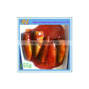 chinese traditional food 155 grams canned sardine in tomato sauce(ZNST0007)