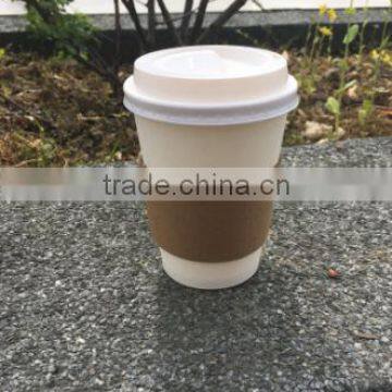 Disposable Hot Coffee Paper Cups with Lids and Cup Sleeves