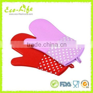 Long Heat Resistant Silicone Oven Gloves with Cotton Lining, Kitchen Utensils