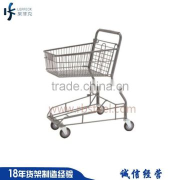 Best price canadian style steel material supermarket shopping cart with four wheel