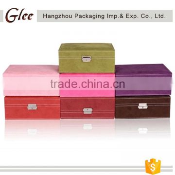 Hot-sale high quality handmade high-end luxury custom logo leather jewellery box with compartments