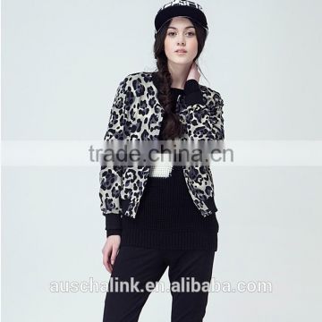 autumn short style animal leopard all over printed jacket factory price